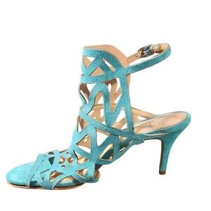 Vince Camuto Sandal Shoes Womens Size 9 Blue Suede Cutout Strappy Prisintha
